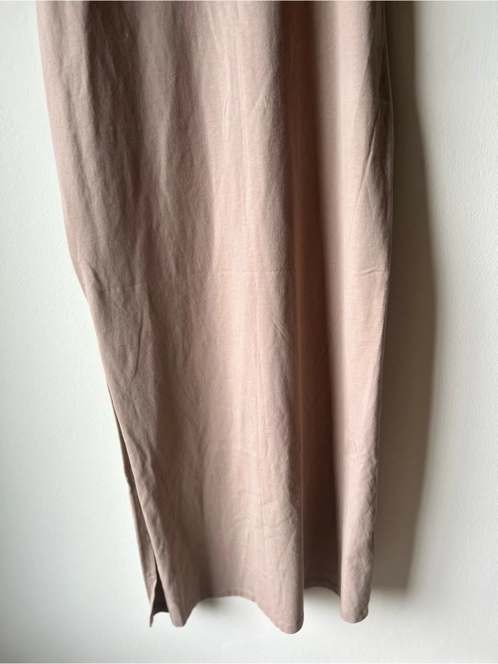ABERCROMBIE & FITCH Taupe Cotton T-Shirt Maxi Dress | Side Slit | Size Small